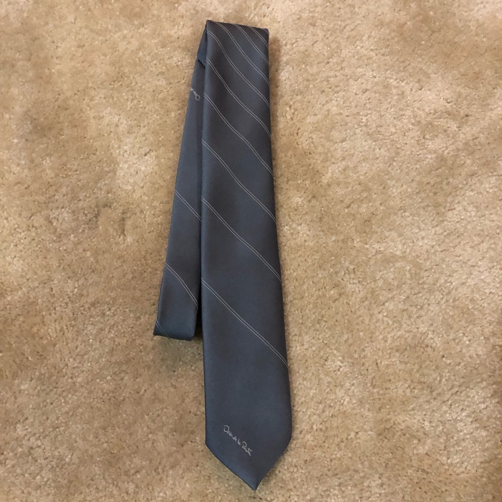Oscar de la Renta Gray Striped Men's Tie